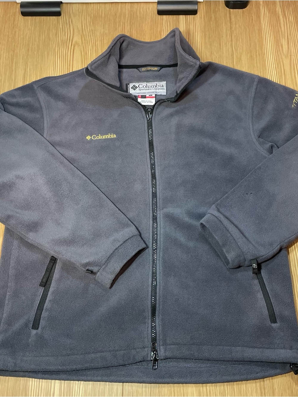 Columbia Sportswear Titanium Full Zip Fleece Jacket Men's Large Gray Interchange